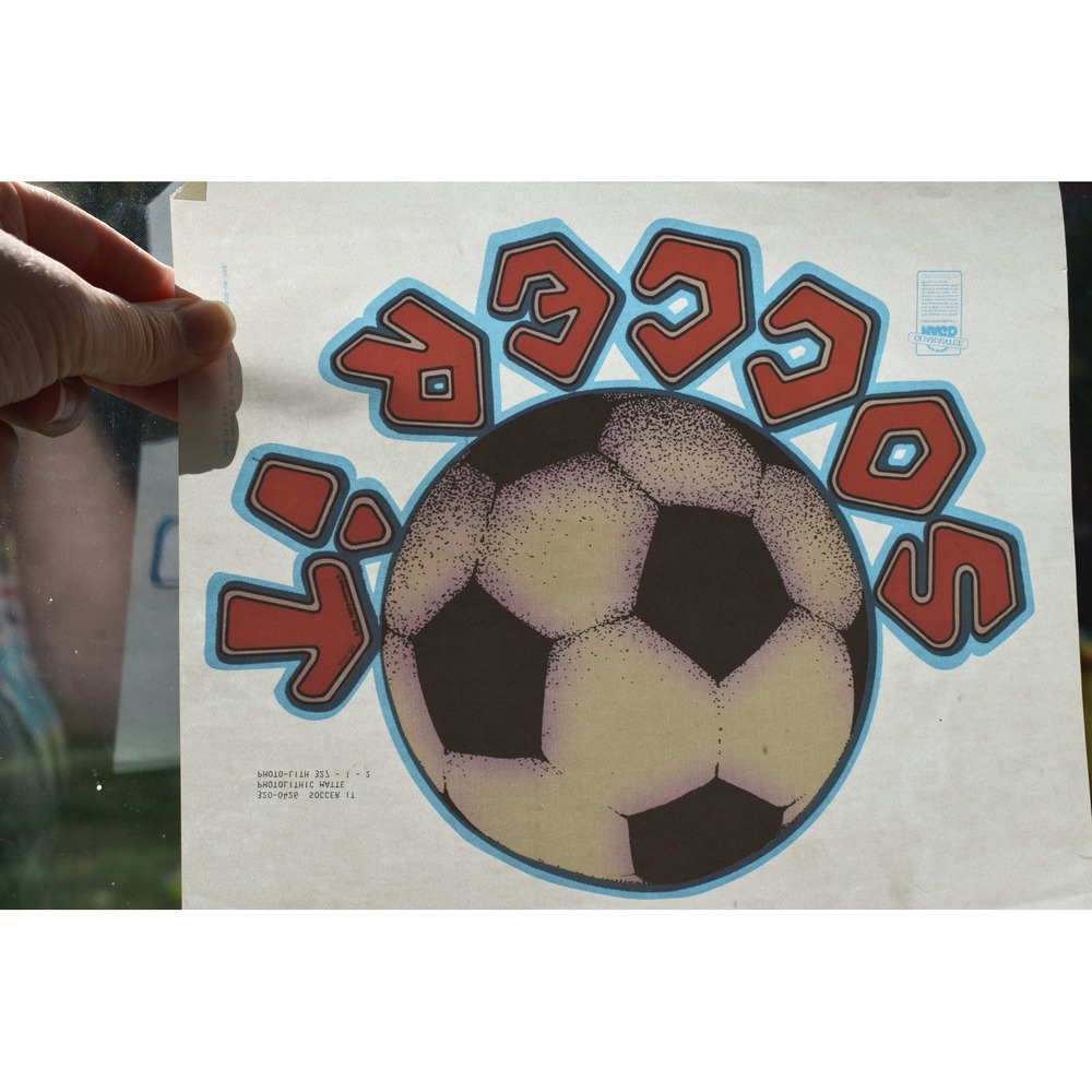 Vintage Soccer Ball Iron On Transfer 70s Graphic Tee Shirt DIY Heat Press A1024